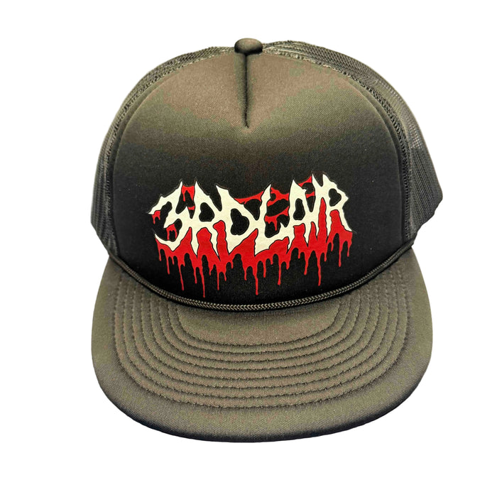 3RD LAIR METAL FONT FLAT BILL FOAM TRUCKER HAT (BLACK/BLACK)