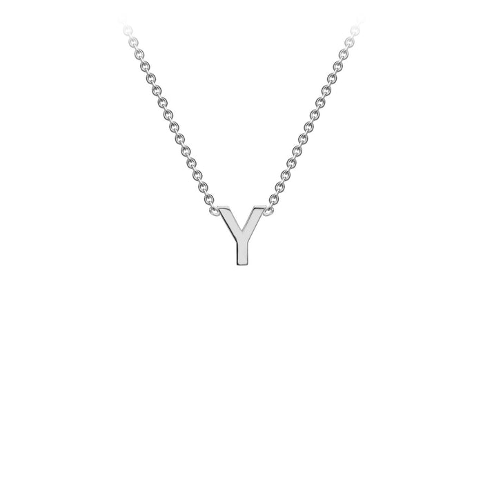 9K White Gold 'Y' Initial Adjustable Letter Necklace 38/43cm