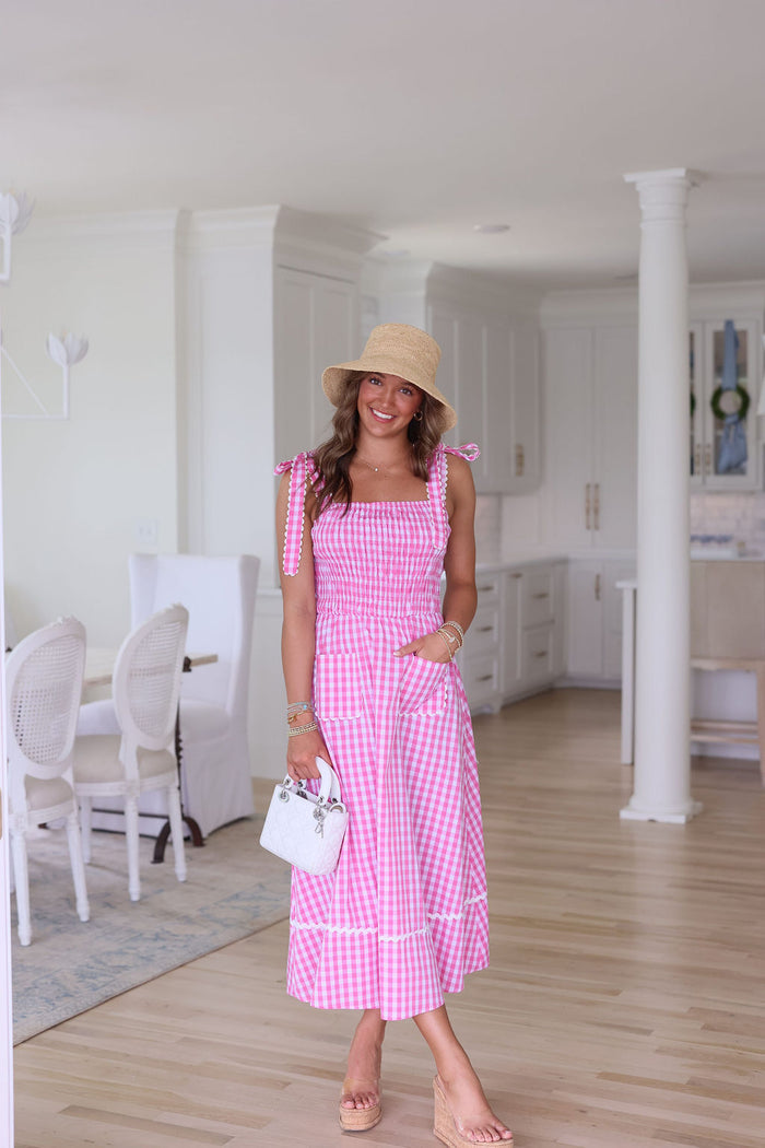 Angelica Dress - Pink Gingham