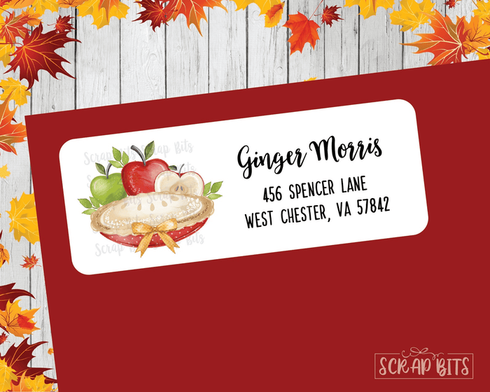 Apple Pie Address Labels, Personalized Fall Return Address Labels - Scrap Bits