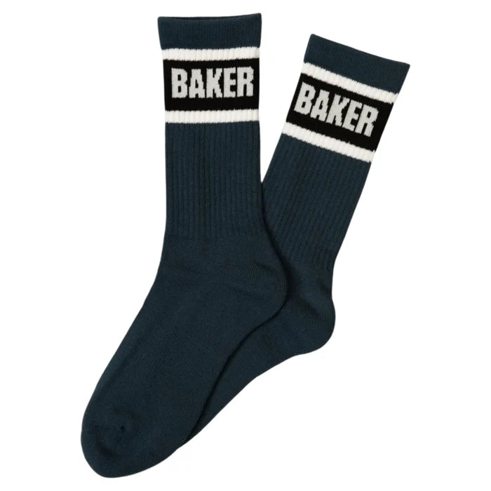 BAKER STRIPE SOCKS (NAVY)