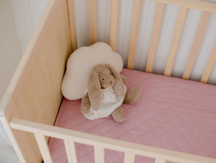 Bambella 2-in-1 Waterproof Cot Sheet & Mattress Protector | Dusty Mauve