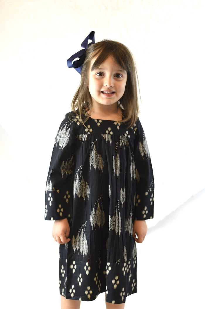 Black Printed Leaf Dress Dress Yo Baby Wholesale