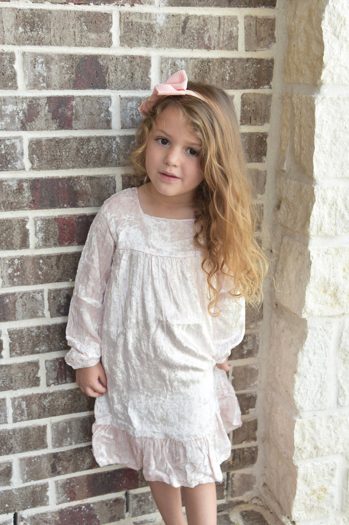 Blush Velvet Shift Dress Dress Yo Baby Wholesale