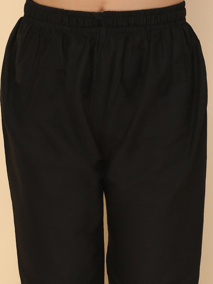 Boys Black Cotton Blend Pyjama