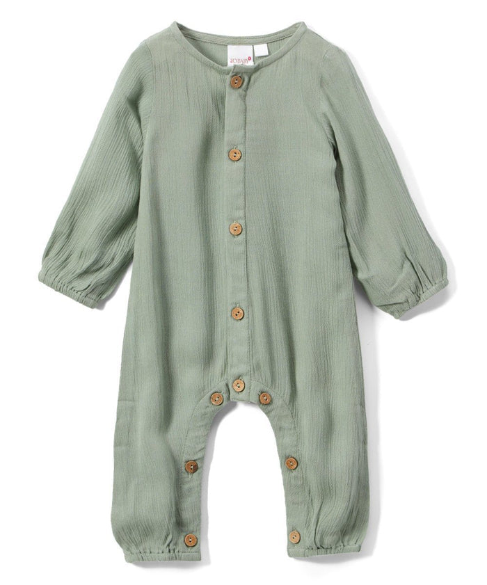 Boys Infant Full Sleeves Romper - Sage diaper covers Yo Baby Wholesale