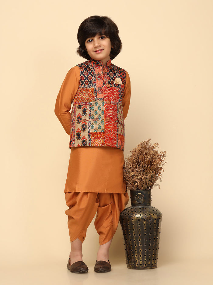 Boy's Multi Coloured Printed Jacket