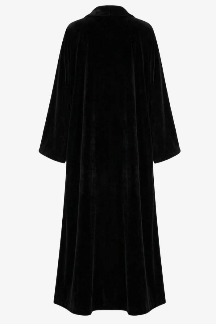 Contrast-Lined Velvet Kimono