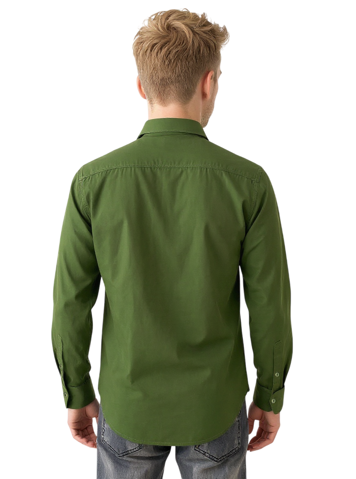 COTTON SOLIDS - DARK GREEN SHIRT