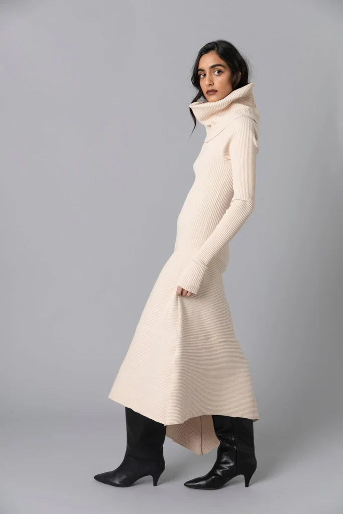 Cowl Dress - Almond