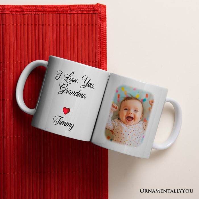 Custom Photo Mug For Grandmother Personalized Mug, I Love You Grandma Gift With Custom Name Personalized Ceramic Mug OrnamentallyYou