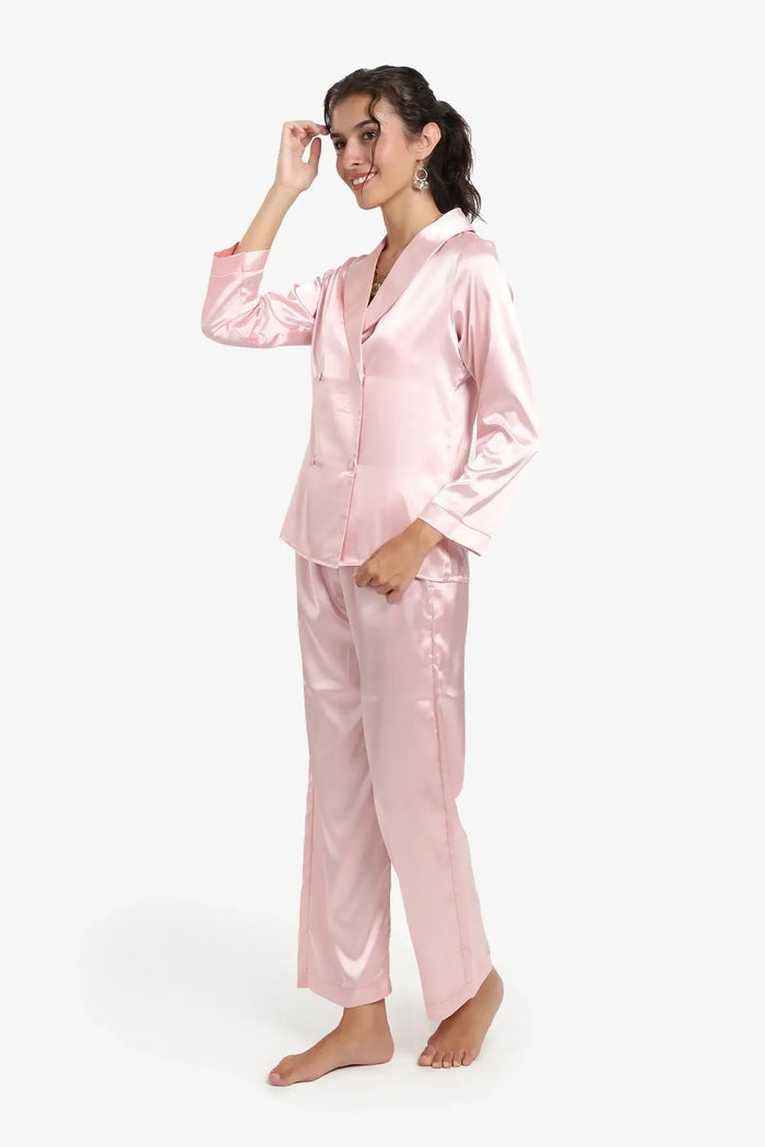 Double-Breasted Satin Pyjama