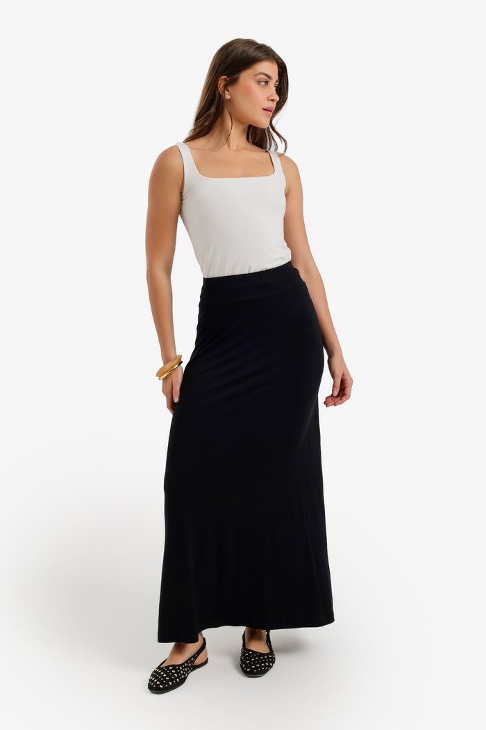 Elasticated Waist Maxi Skirt