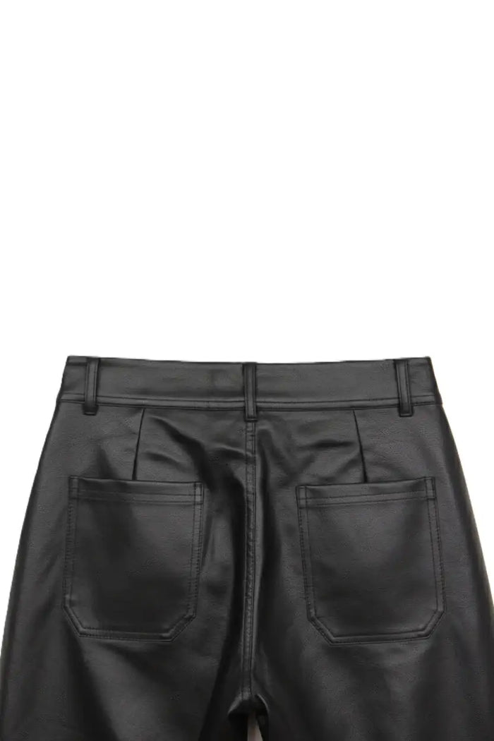 Flare Leg Faux Leather Pants