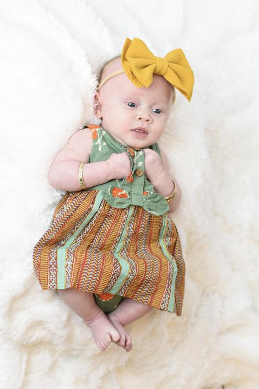 Floral & Stripes Bow-Tie Dress & Diaper Cover Dress Yo Baby Wholesale