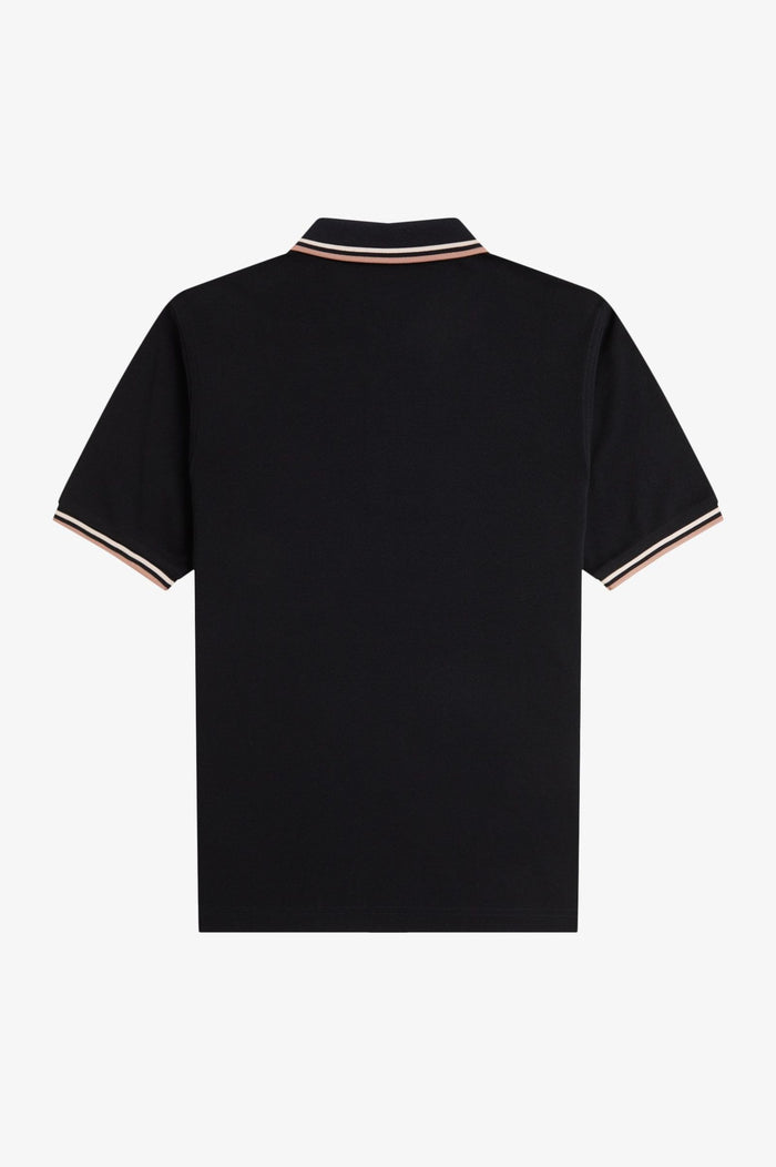 Fred Perry Womens Polo Black / Silky Peach / Blossom