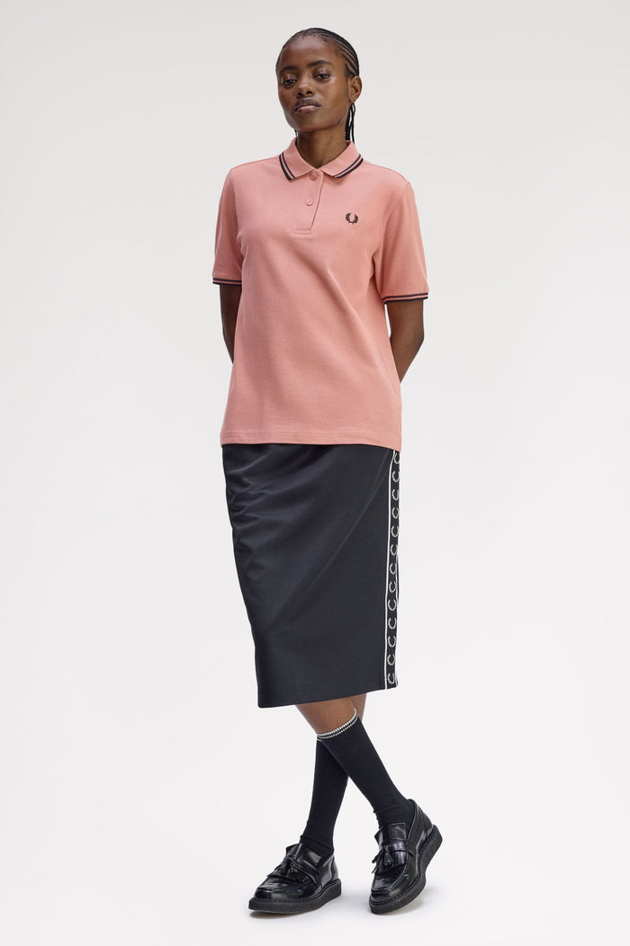 Fred Perry Womens Polo Blossom Pink / Anchor Grey / Black