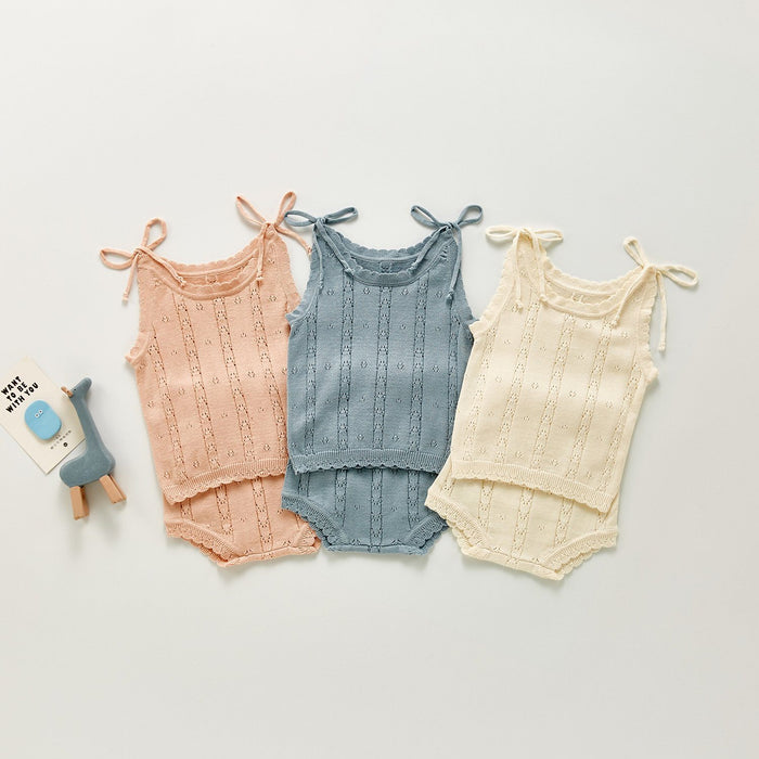 Girls Knitted Sweater Top & Shorts 2 Pc Set Yo Baby India
