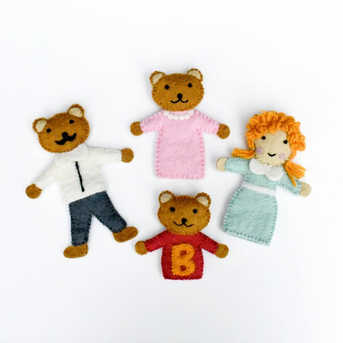 Goldilocks and the Three Bears Felt Finger Puppet Set