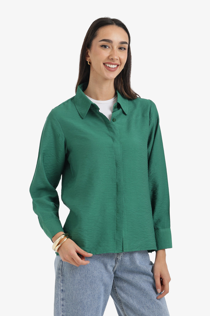 Hidden Placket Lounge Shirt