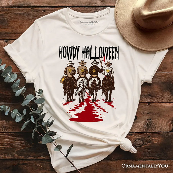 Howdy Halloween Cowboy Men T-Shirt, Sheriff Western Riders Spooky Tee T-Shirts OrnamentallyYou Natural XS