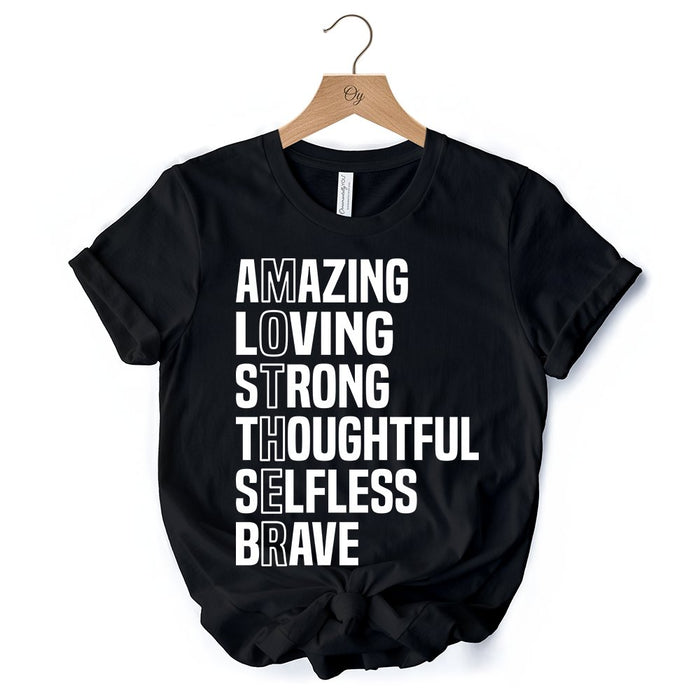 Inspirational Mom T-Shirt, Definition Black Tee for Brave and Thoughtful Mothers T-Shirts OrnamentallyYou