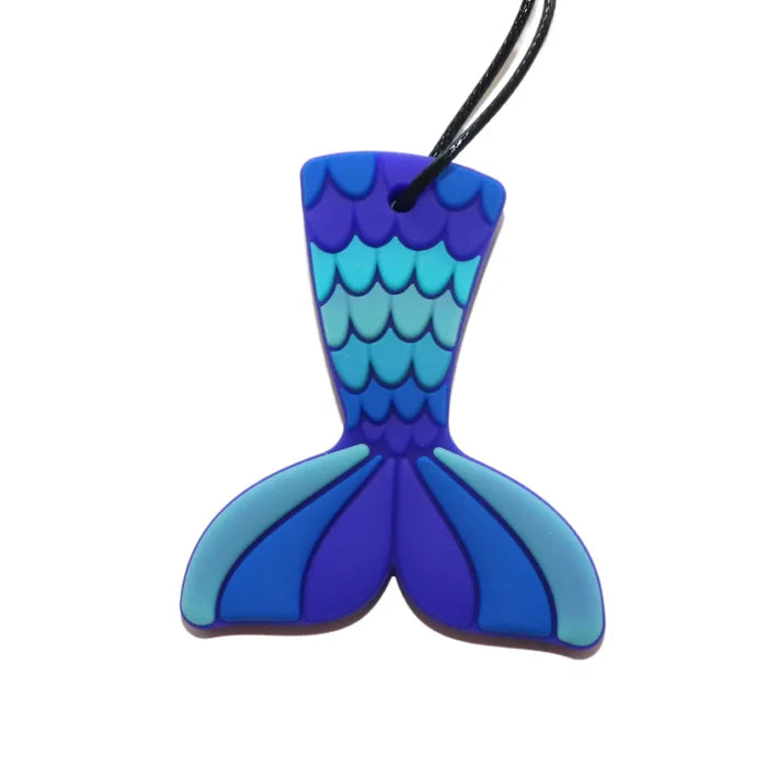 Jellystone Sensory Chew Pendant Necklace - Pastel Mermaid Tail