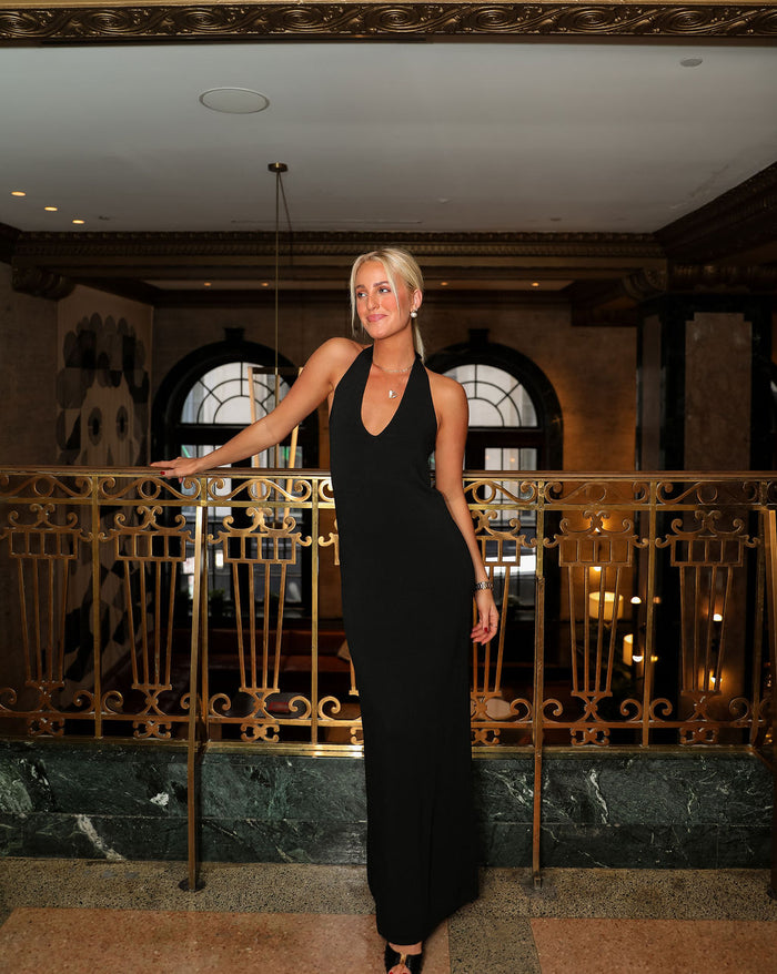 Kate Halter Dress - Black Knit