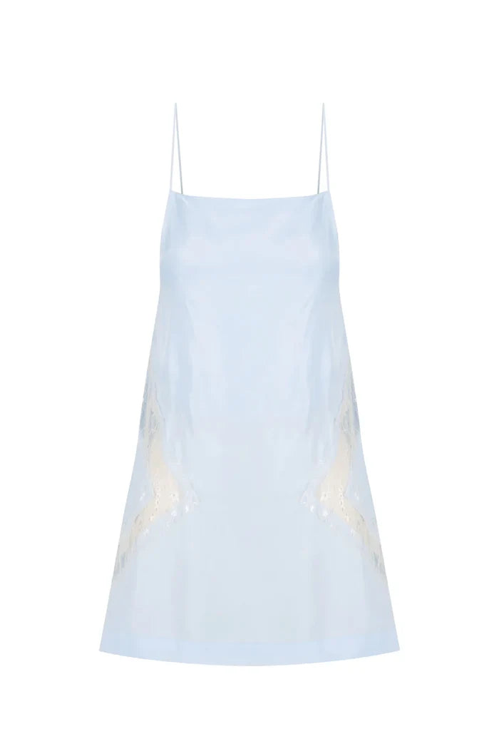 Lace Panel Slip Top - Sky Blue SWF