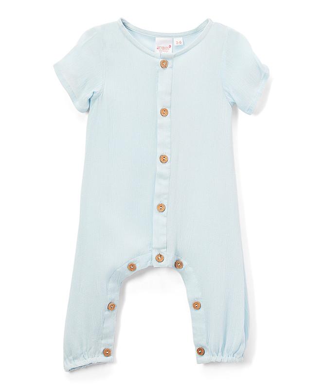Light Blue Unisex Infant Half Sleeve Romper romper Yo Baby Wholesale
