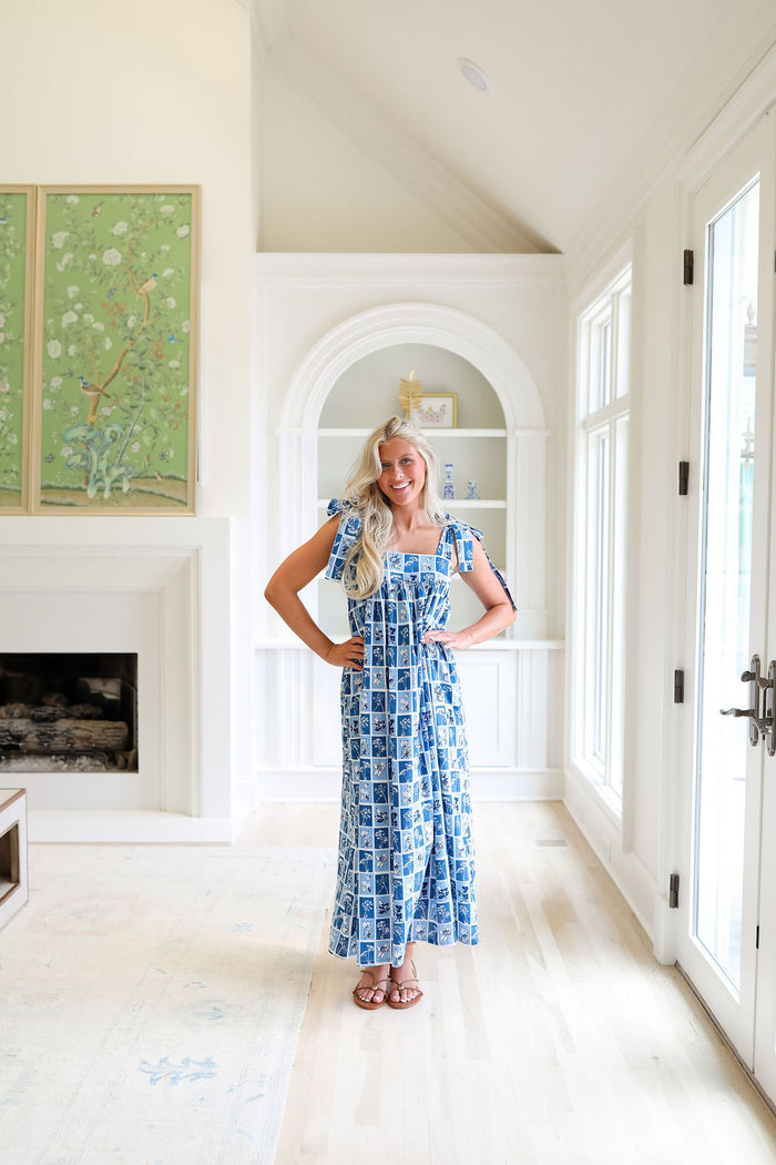 Marren Dress - Blue Leaf