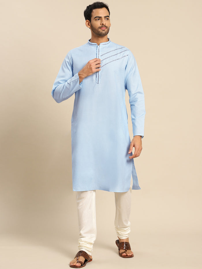 Men blue kurta set