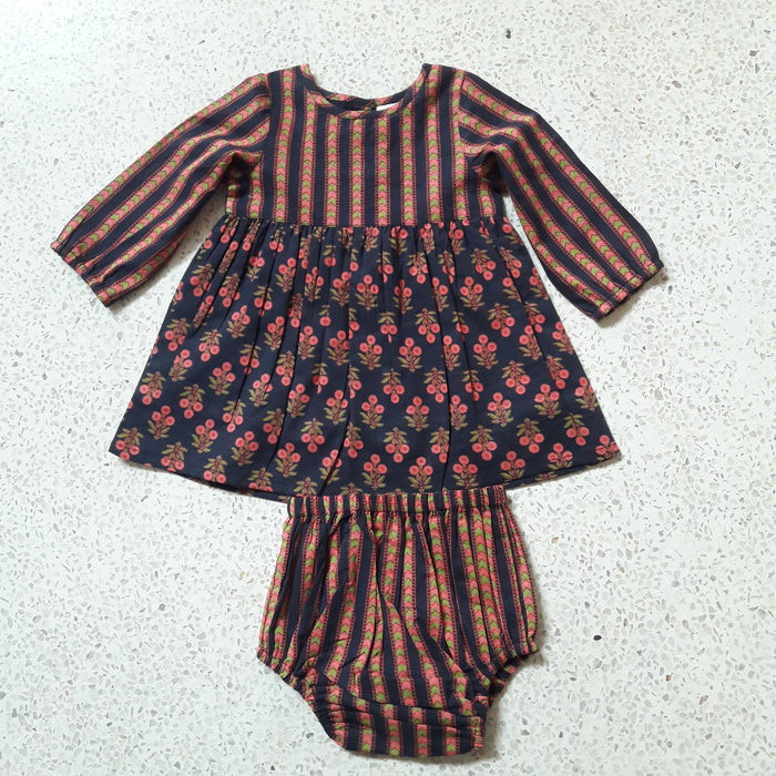 Navy & Fuchsia Dress & Matching Bloomers Dress Yo Baby Wholesale