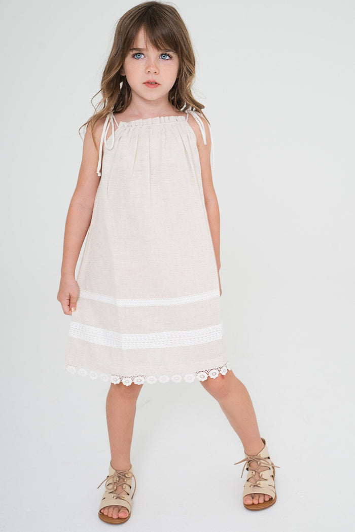 Off-white Pillow-case Lace Dress Dress Yo Baby Wholesale