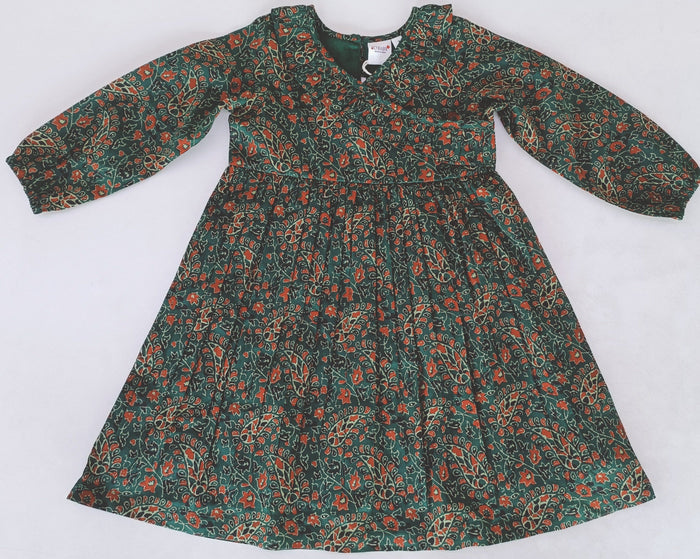 Paisley Print Long Sleeve Shift Dress With Ruffle Detail Dress Yo Baby India