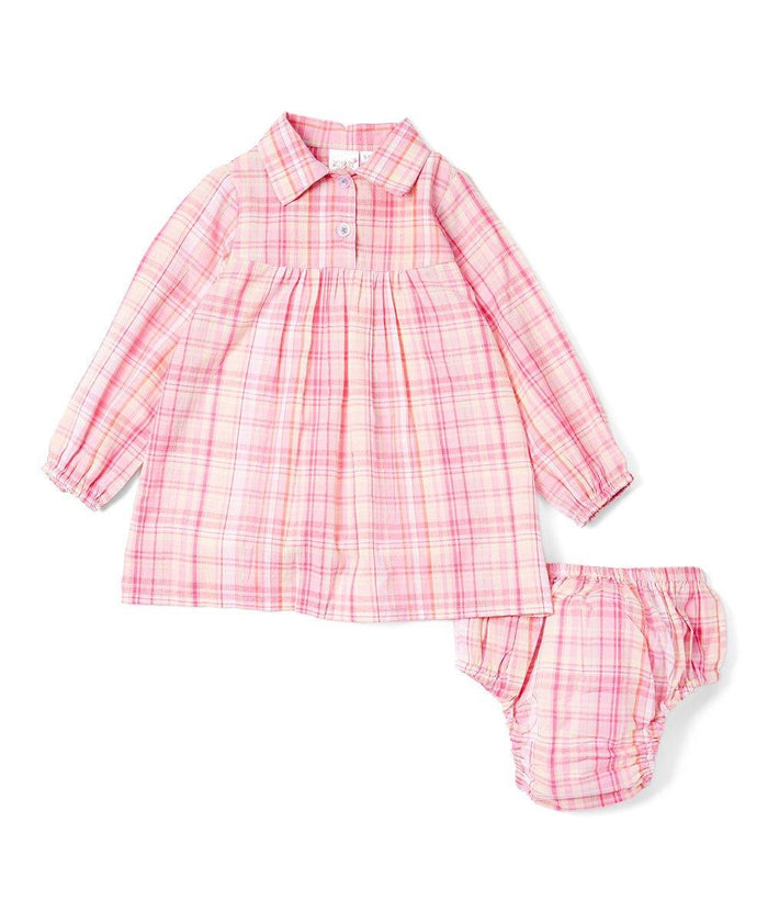 Plaid Pink Infant Shirt Dress Dress Yo Baby Wholesale