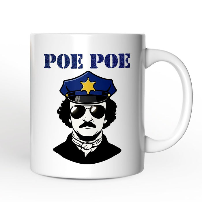 Police Edgar Allan Poe Poe Personalized Mug, Funny Gift with Custom Name Personalized Ceramic Mug OrnamentallyYou