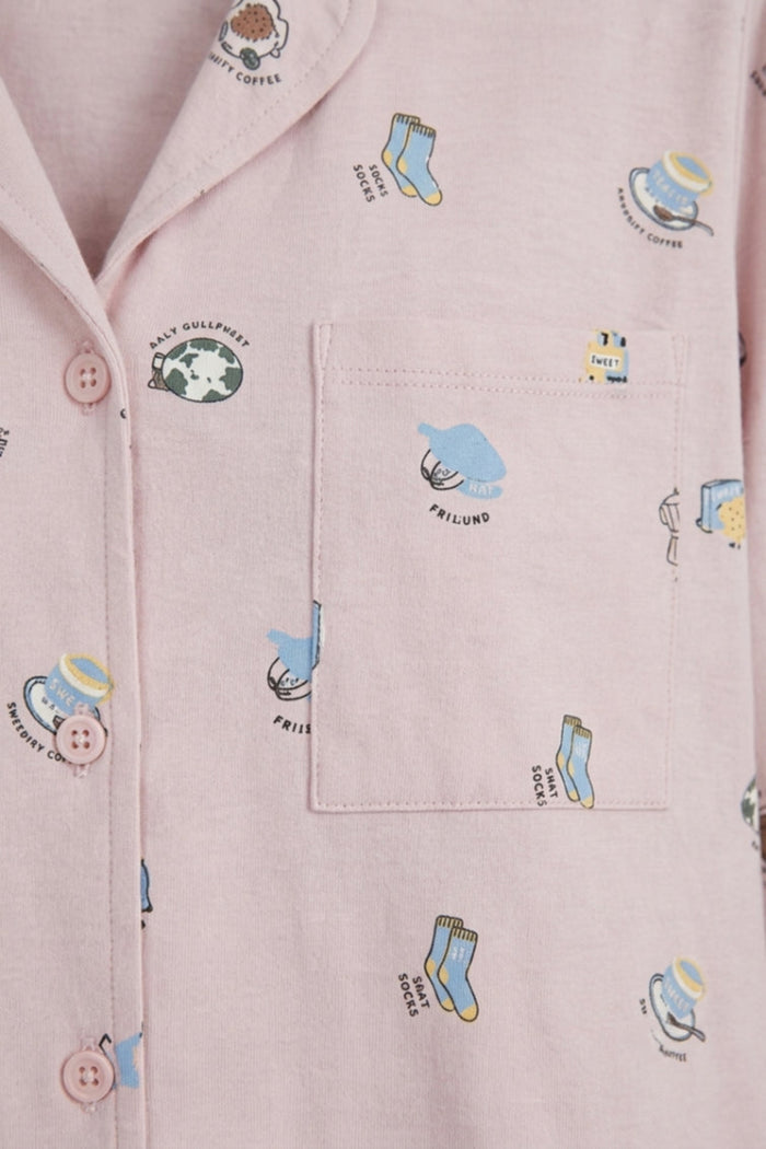 Printed Button-Down Pyjama
