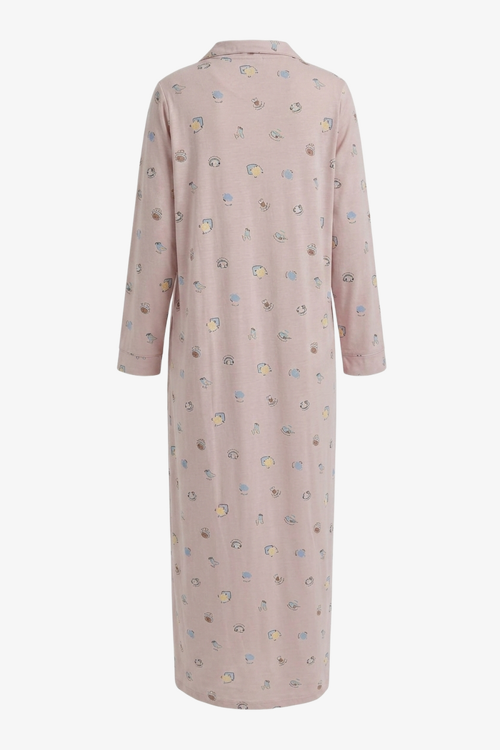 Printed Long-Sleeve Nightgown