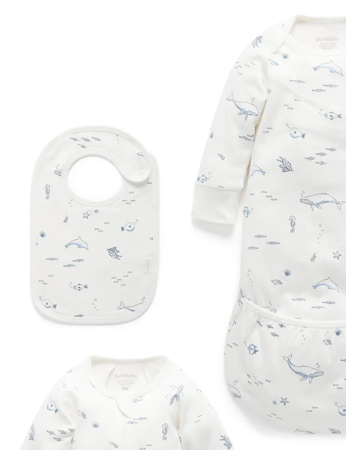 Purebaby Organic Essentials Hospital Bag Essential Vanilla Nautical $120+ Value