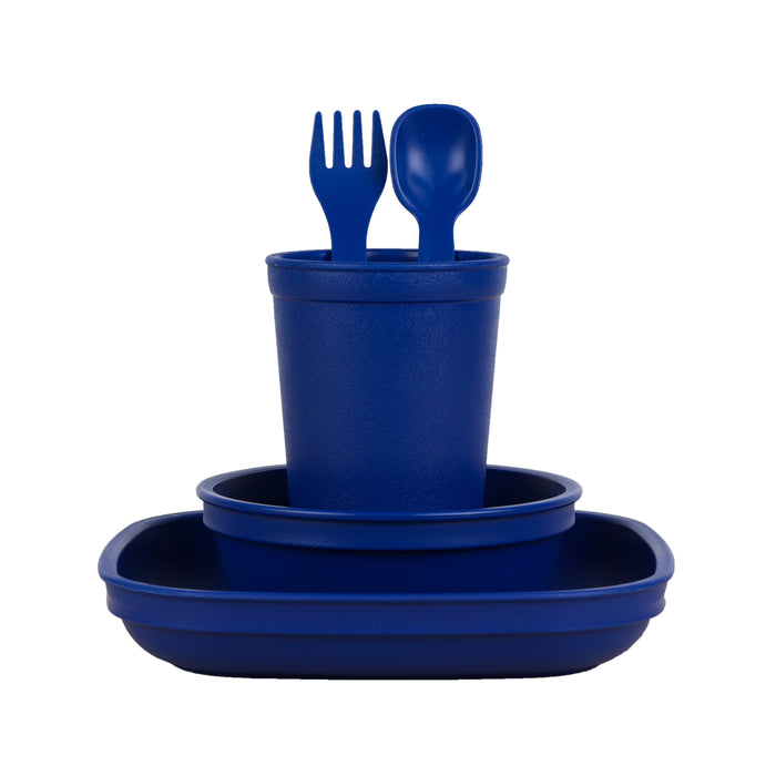 Re-Play Navy Blue Bundle - Tumbler Cup, Bowl, Plate & Cutlery Set