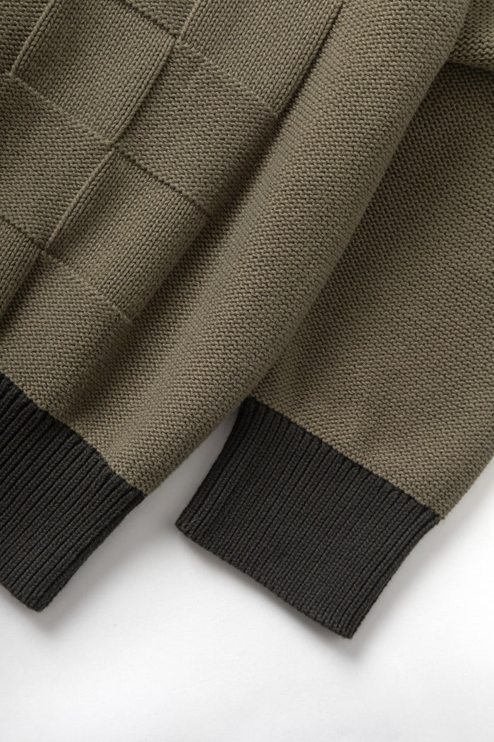 Service Works - Check Panel Cardigan - Olive