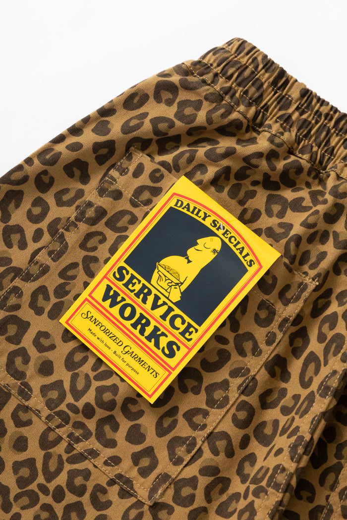 Service Works - Patterned Chef Shorts - Brown Leopard