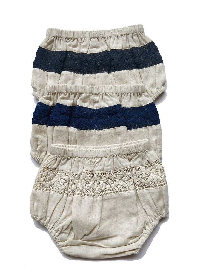Set of 3 - Lace Diaper Covers in Ivory, Navy & Black diaper covers Yo Baby Wholesale