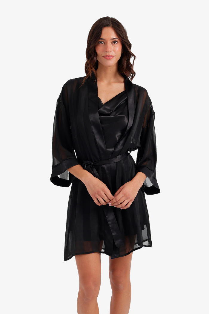 Sheer Striped Robe