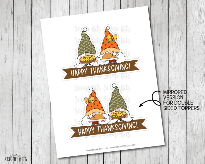 Thanksgiving Gnomes Cake Topper, Printable Thanksgiving Cake Topper . Digital Instant Download - Scrap Bits