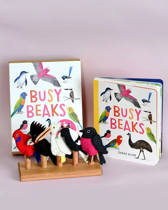 The Busy Beaks Finger Puppets and Book Set