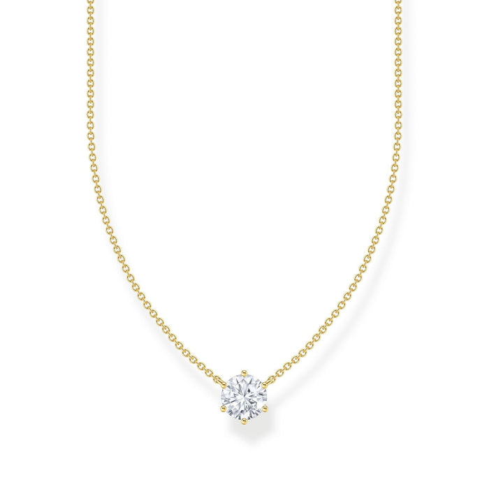 THOMAS SABO Necklace with white zirconia pendant - gold