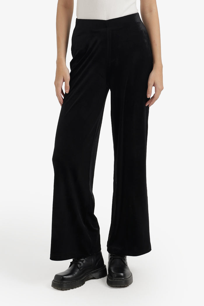 Velvet Wide-Leg Pants