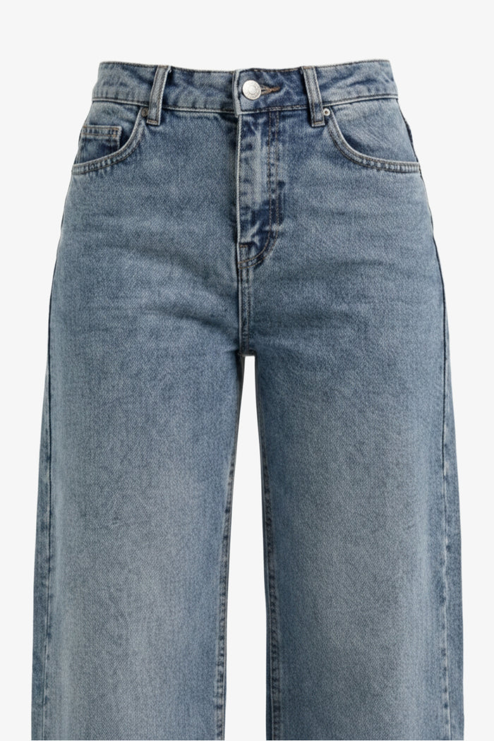 Wide-Leg Denim Pants